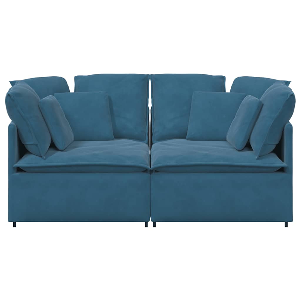 Sofa modułowa z poduszkami velvet blue - number 4.
