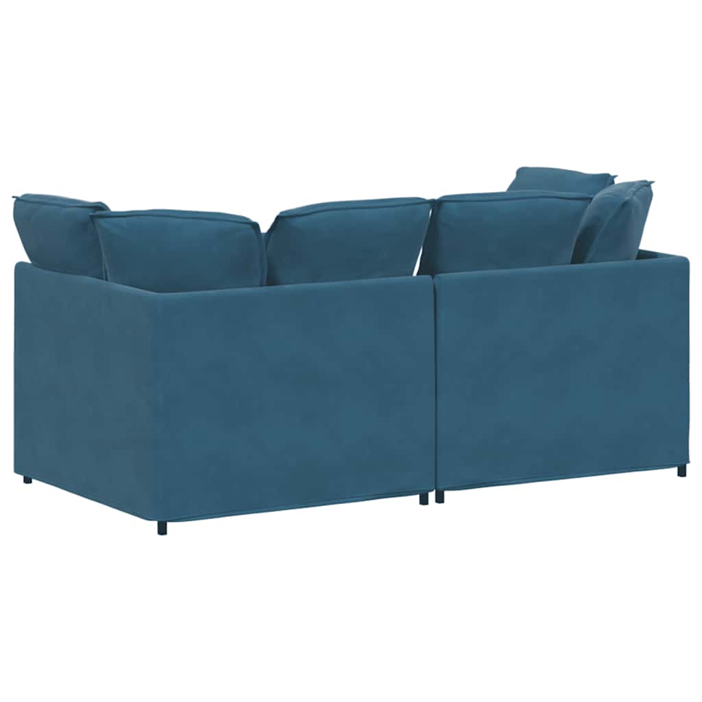 Sofa modułowa z poduszkami velvet blue - number 6.
