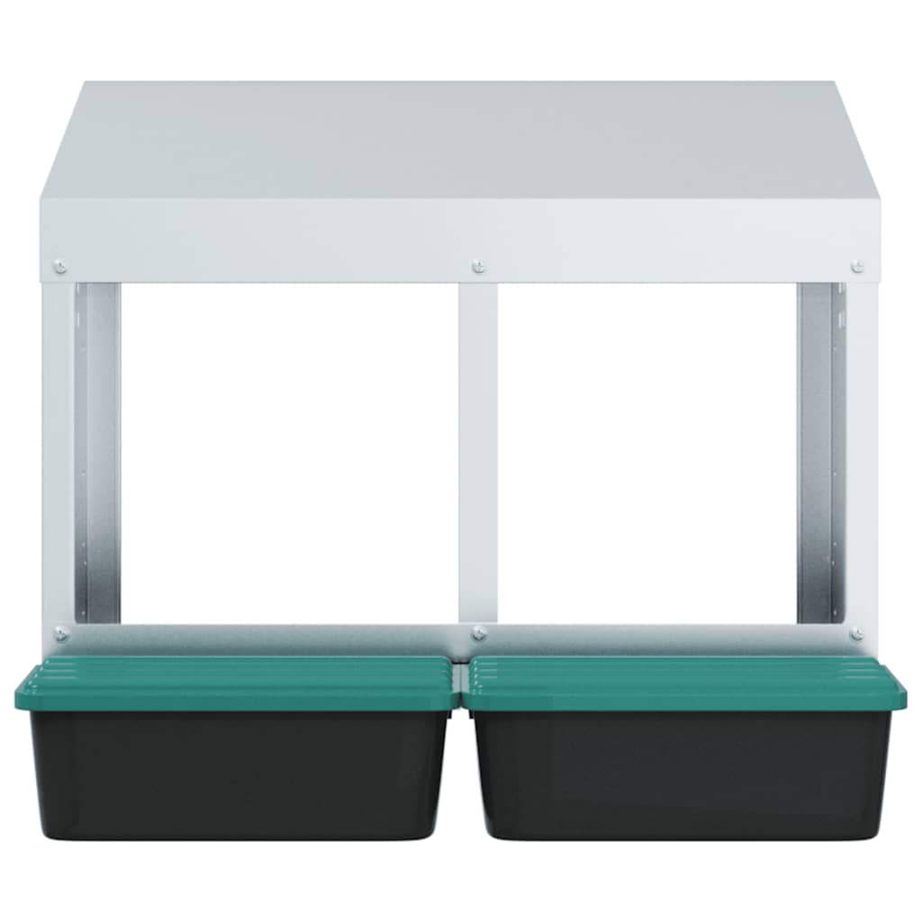 Nichoir pour poulets 2 compartiments en acier galvanisé mural - 53 x 50 x 46 cm - number 5.