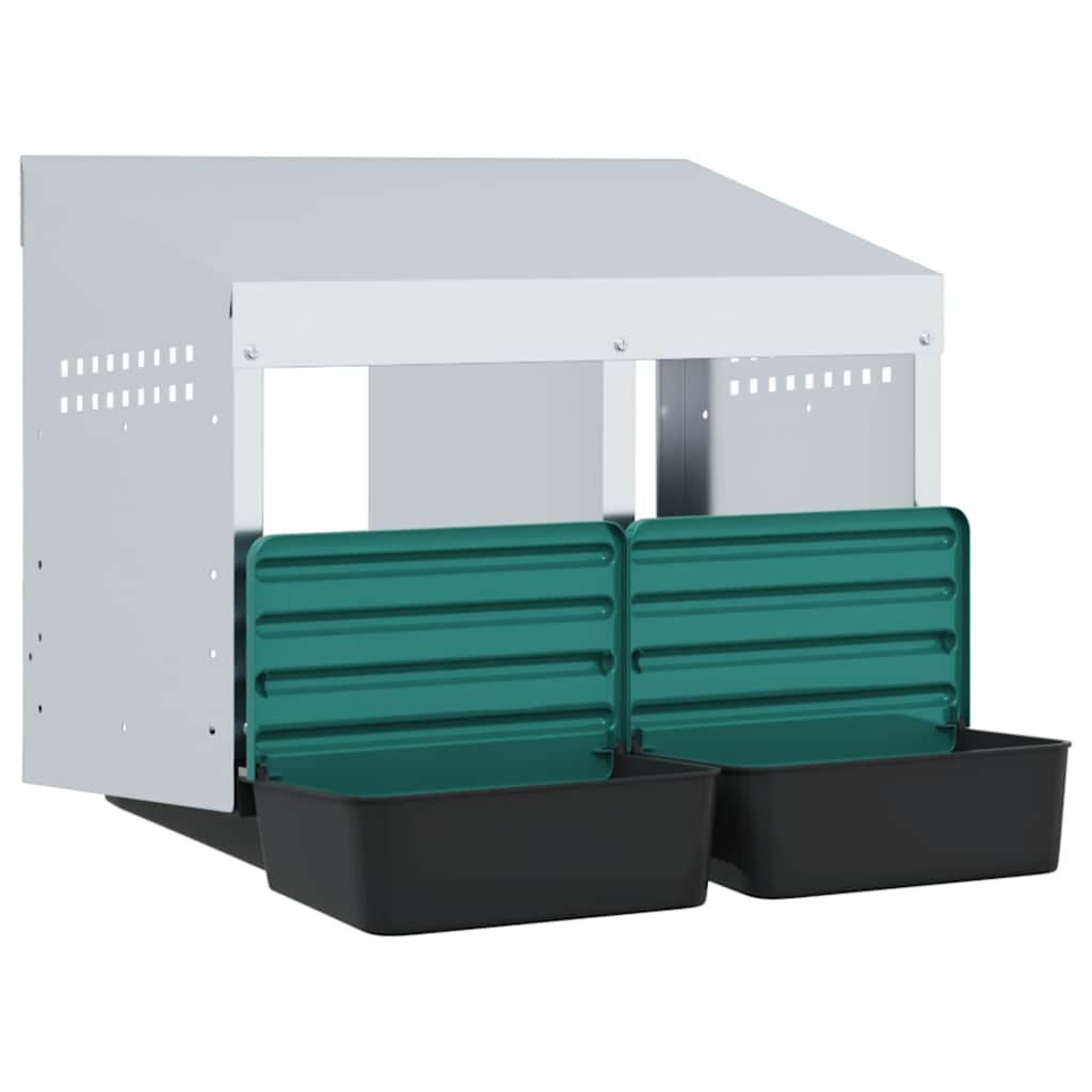 Nichoir pour poulets 2 compartiments en acier galvanisé mural - 53 x 50 x 46 cm - number 4.