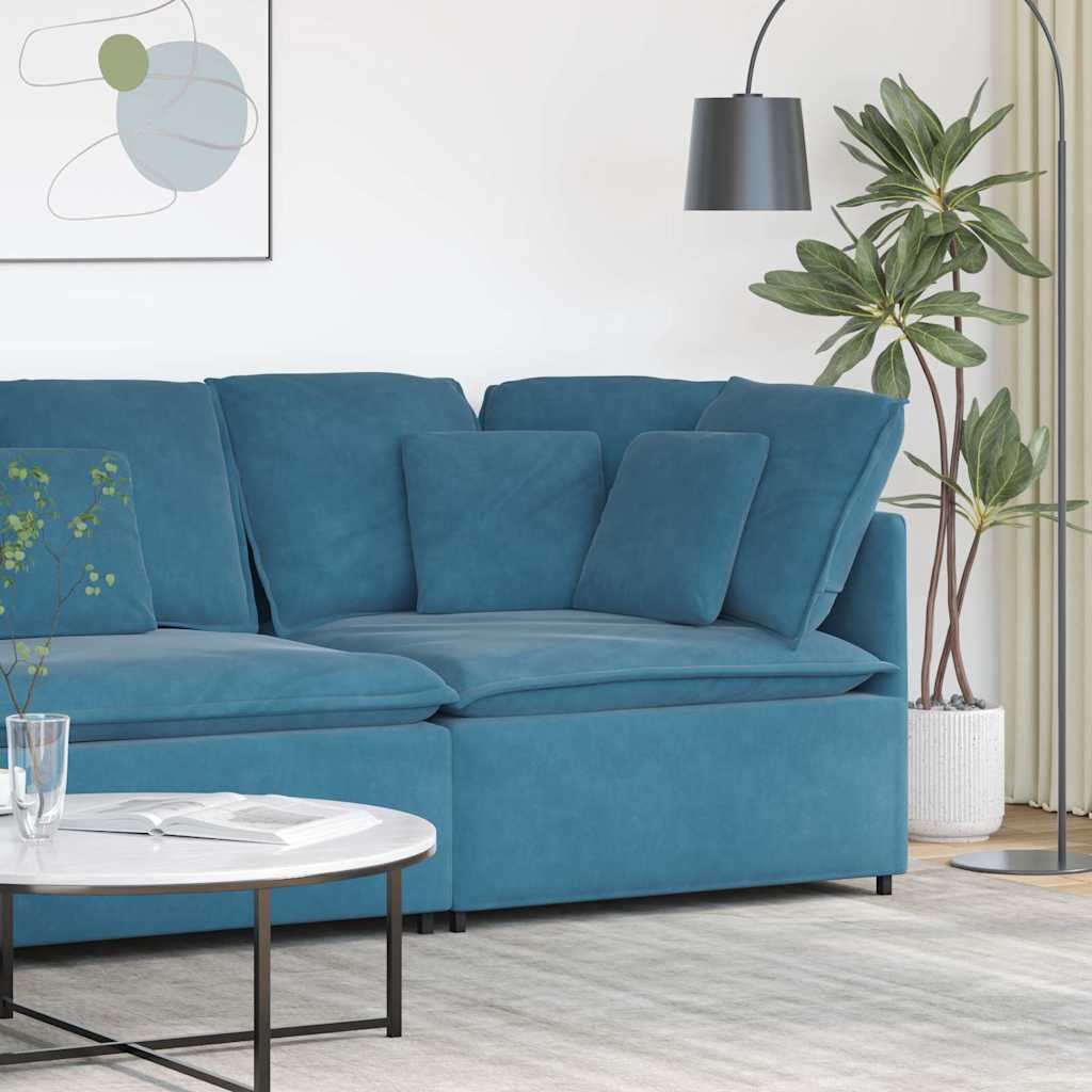 Modulsofa hjørnemodul med hynder 100 cm - blå, hjørnesofa - number 1.