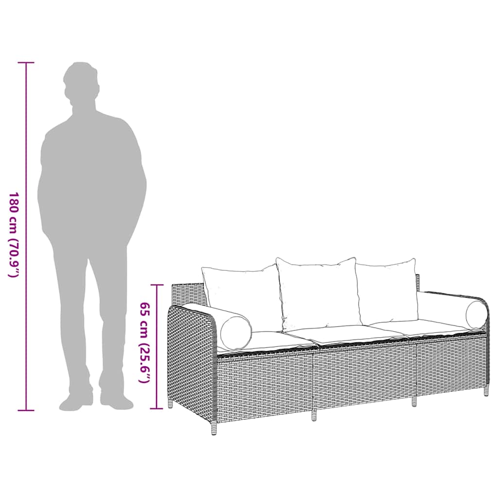 3 -osobistą sofę ogrodową z poduszkami poliattan - beż, 1, jasnoszary - number 9.