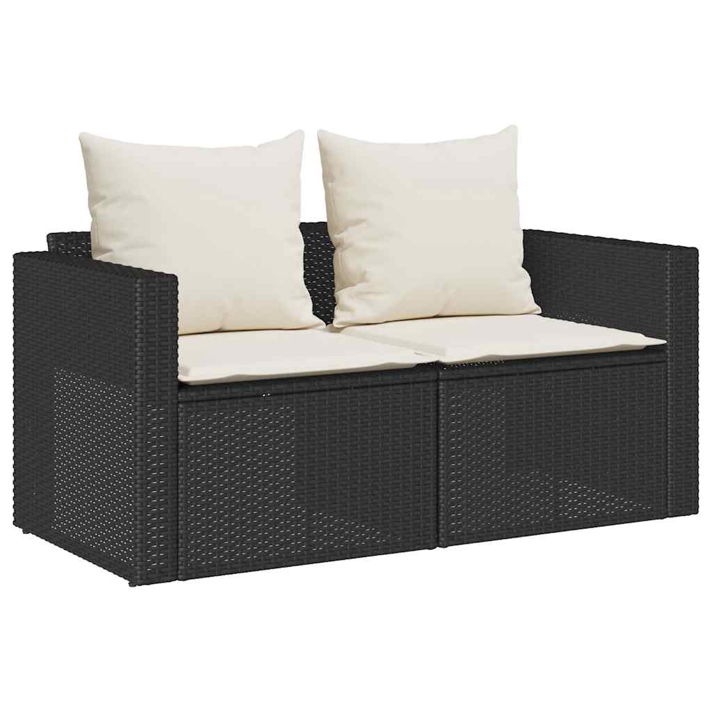 Sofa sett for hage 5 deler med puter stabile polyrattan - svart, 1, kremfarget - number 5.
