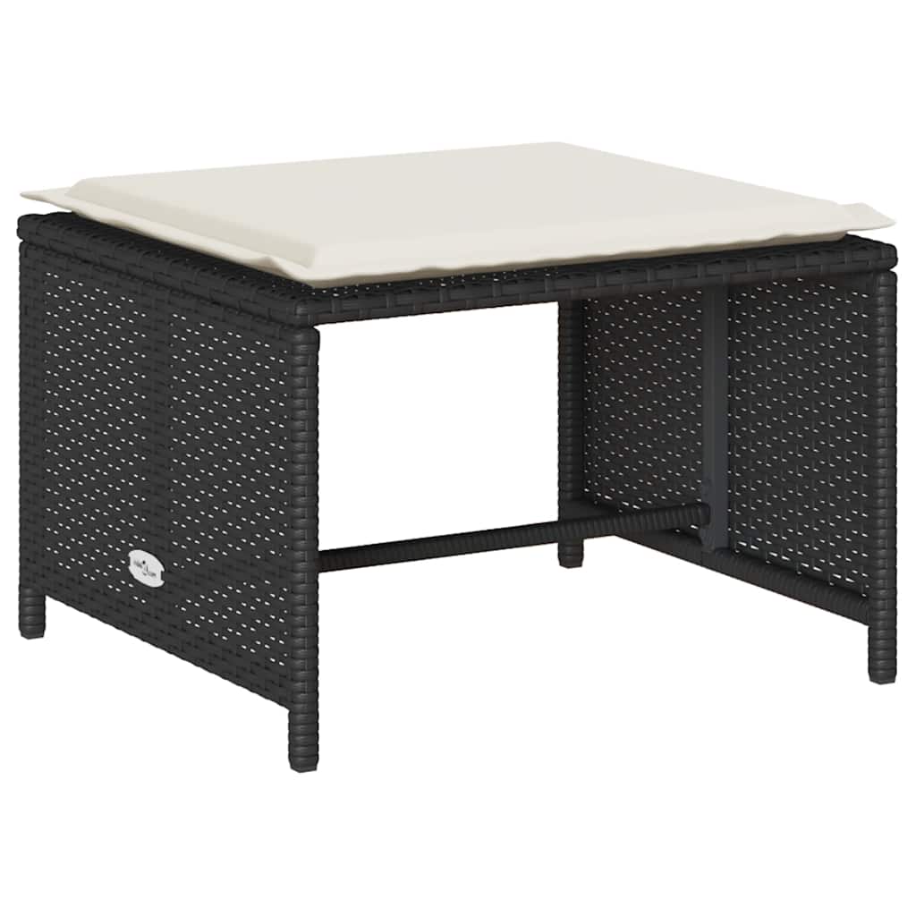 Sofa sett for hage 5 deler med puter stabile polyrattan - svart, 1, kremfarget - number 7.