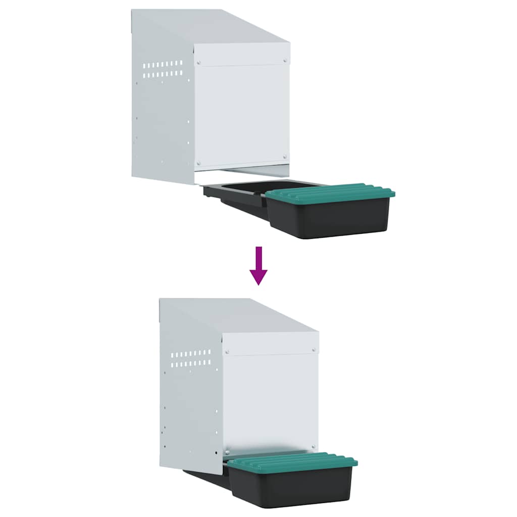 Nichoir pour les poulets 1 pièce en acier galvanisé mural - 26,5 x 50 x 46 cm - number 8.