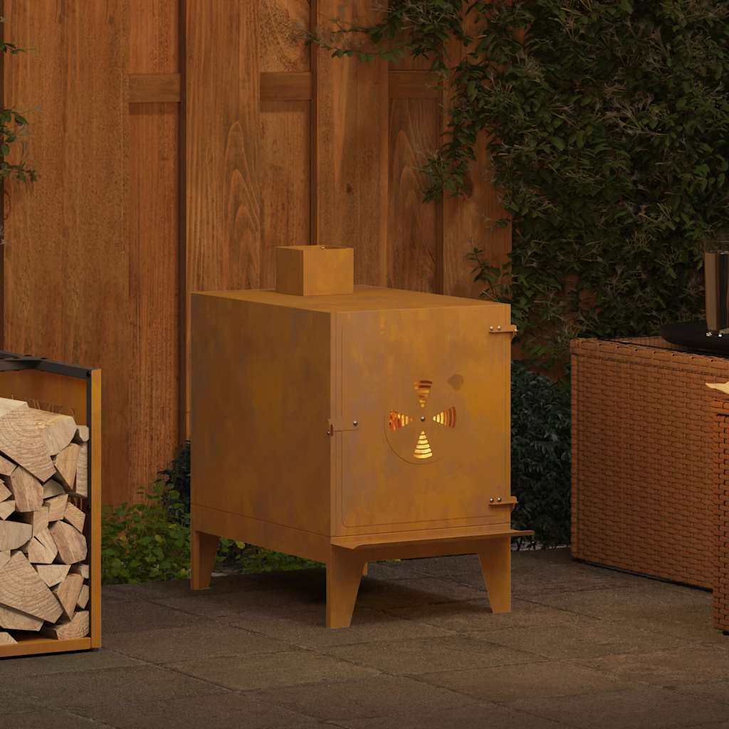 Peć za kampiranje 35x50x60 cm corten steel - number 3.