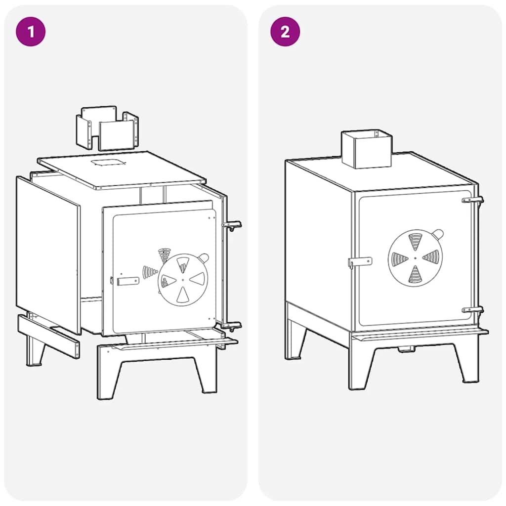 Peć za kampiranje 35x50x60 cm corten steel - number 12.