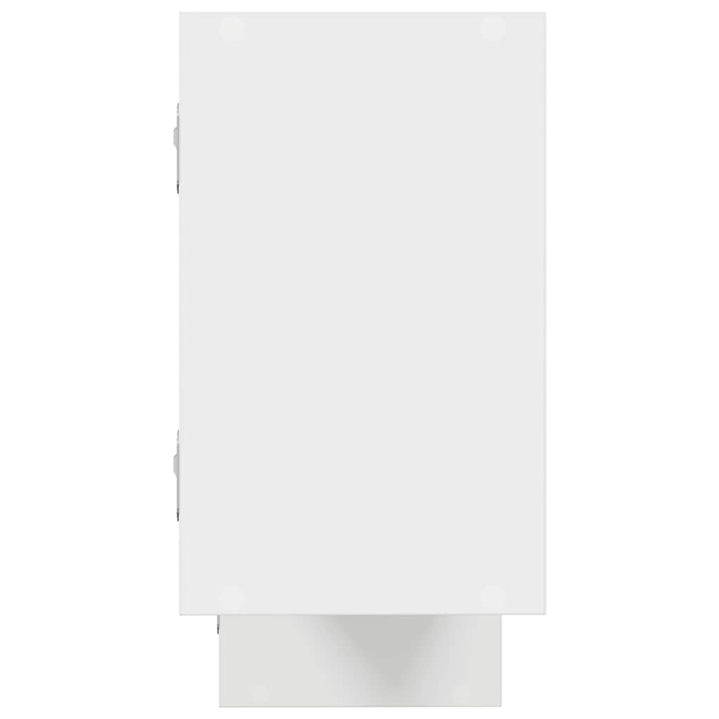 Półka ścienna z 5 przegródkami drewno klejone - biała, 1 - number 5.