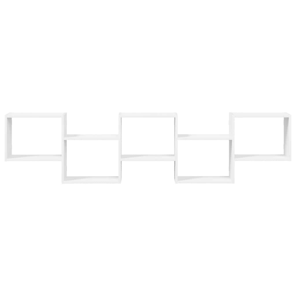 Półka ścienna z 5 przegródkami drewno klejone - biała, 1 - number 4.