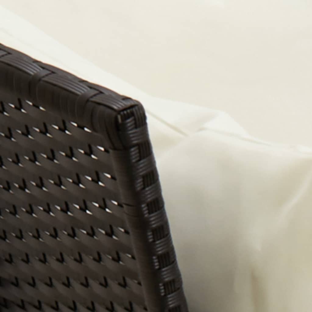 Hagesofa med puter polyrattan - svart, 1, kremfarget - number 8.