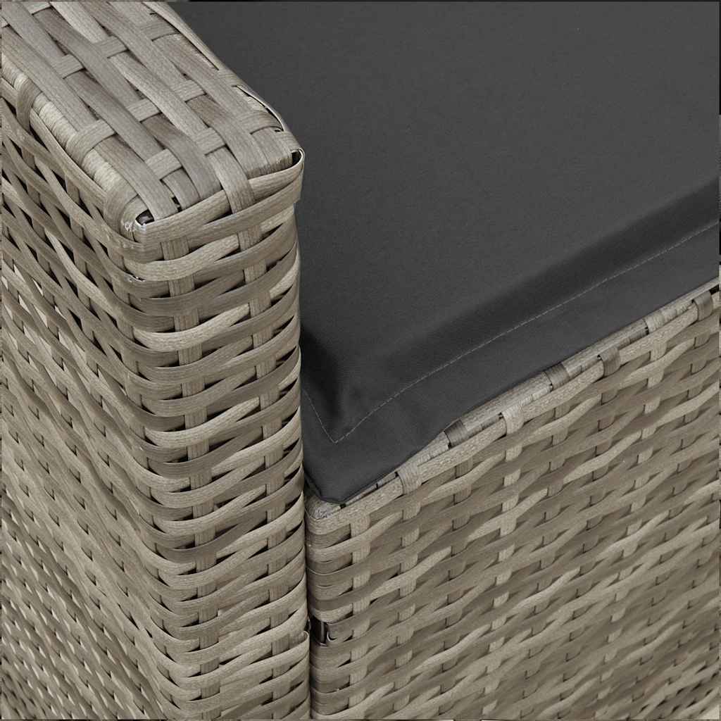 Havesofa med hynder polyrattan grå - grå og mørkegrå, 5, 5-personers, x - number 8.