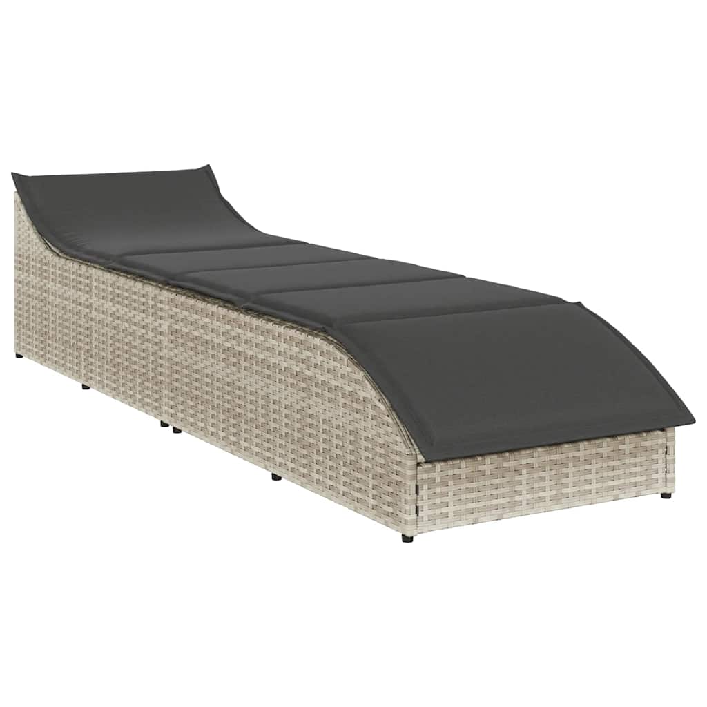 Sklopiva ležaljka za sunčanje s jastukom i poliratanom za odlaganje - svijetlo siva, tamno siva, 1 - number 4.
