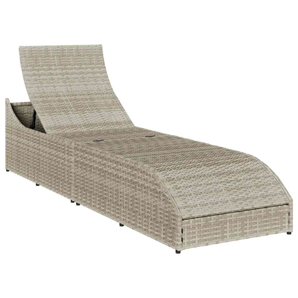 Sklopiva ležaljka za sunčanje s jastukom i poliratanom za odlaganje - svijetlo siva, tamno siva, 1 - number 10.