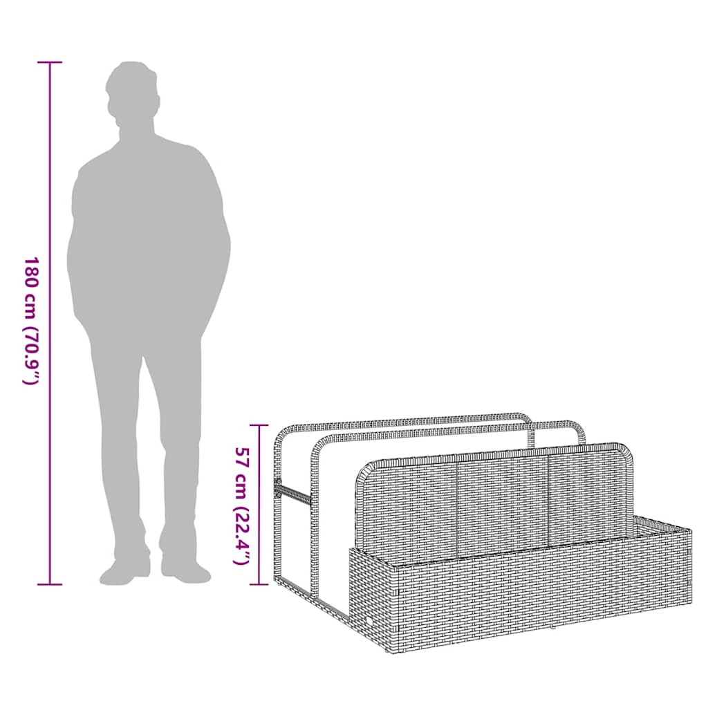 Float skladištenje uz bazen 110x100x57 cm polirattan bež - number 10.