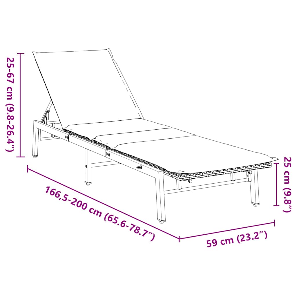 Slem stol med pute polyrattan svart - number 12.