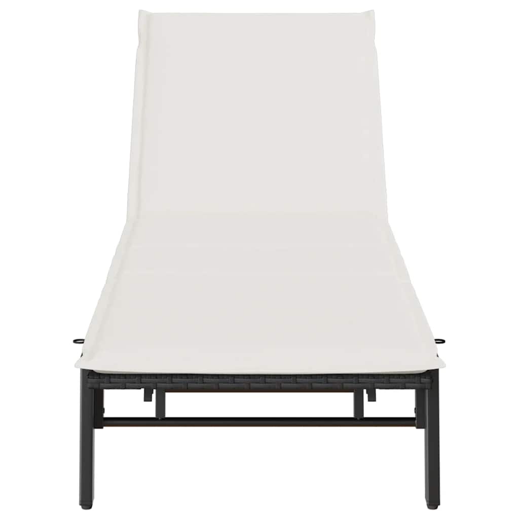 Slem stol med pute polyrattan svart - number 6.