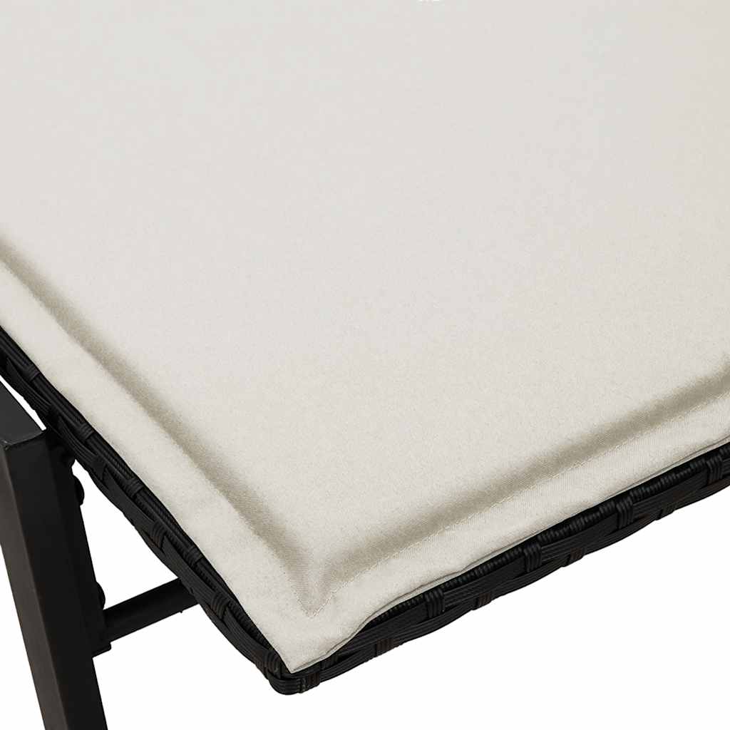 Slem stol med pute polyrattan svart - number 10.