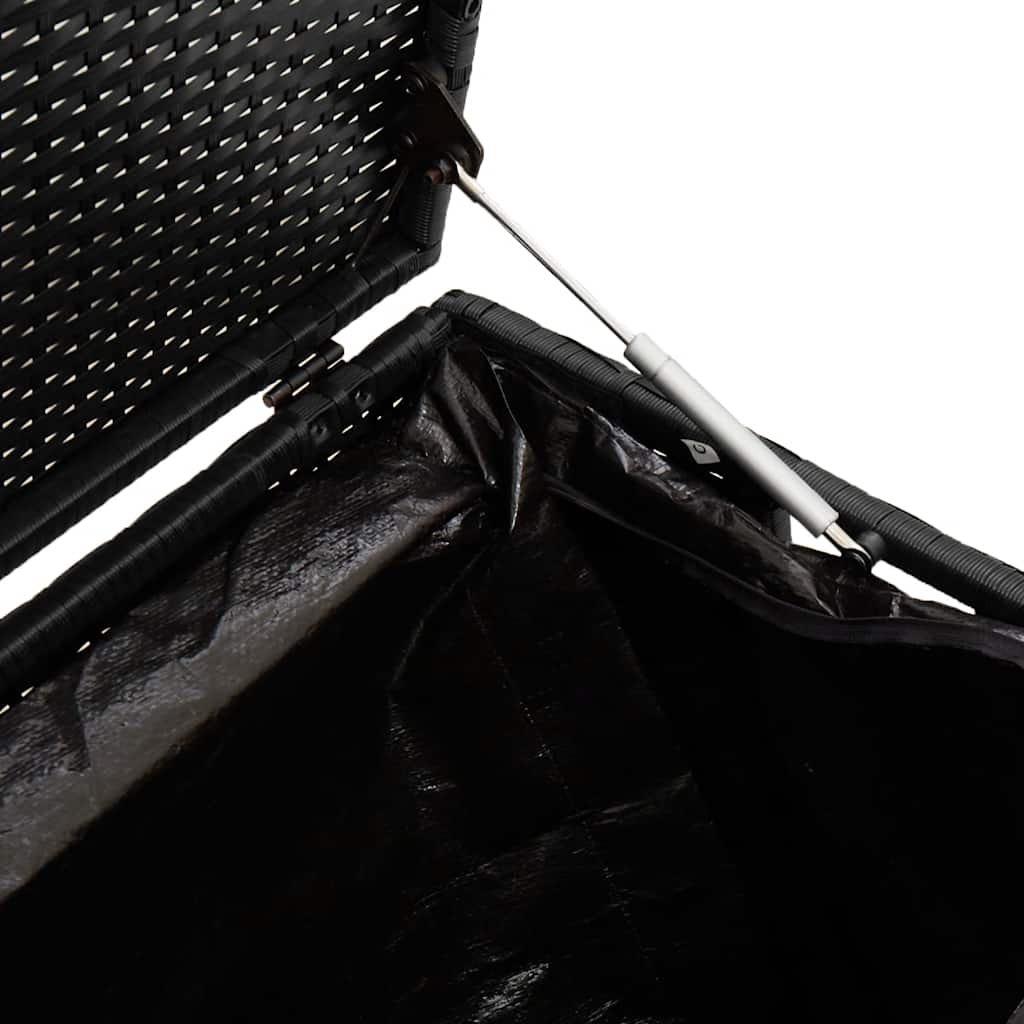 Opbevaringsboks til haven polyrattan - sort, 110 x 50 x 58 cm - number 9.