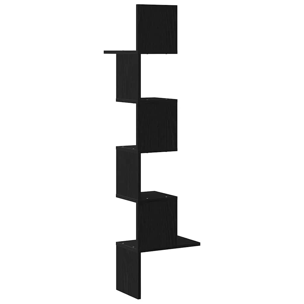 Półka ścienna 32x32x127,5 cm płyta wiórowa - czarna, 32 x 32 x 127,5 cm, 1 - number 6.