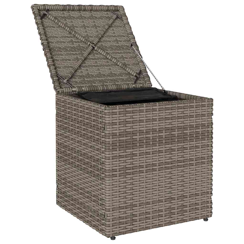 Havestole med hynder 2 stk. 40x40x43 cm polyrattan - grå, 1 - number 6.
