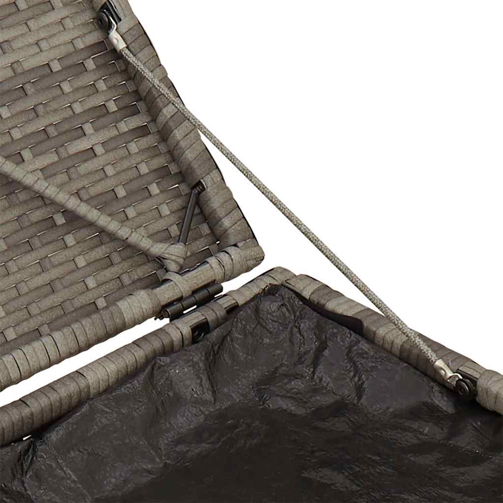 Havestole med hynder 2 stk. 40x40x43 cm polyrattan - grå, 1 - number 10.