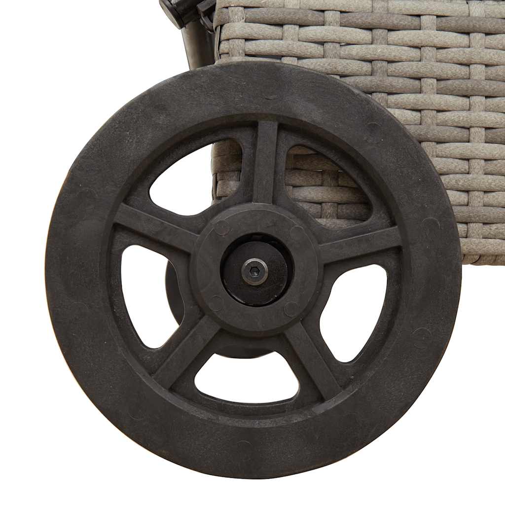 Ležaljka s kotačima i jastukom poliratan - siva, 1 - number 11.