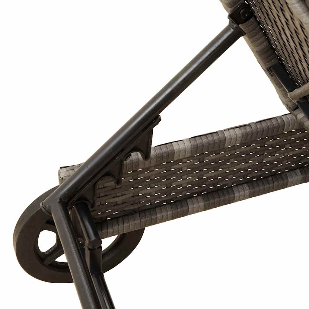 Ležaljka s kotačima i jastukom poliratan - siva, 1 - number 10.