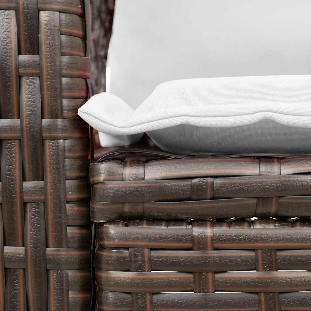 Vanjska stolica za ljuljanje s jastucima polirattan smeđa - smeđa i krem ​​boja, 1 - number 7.