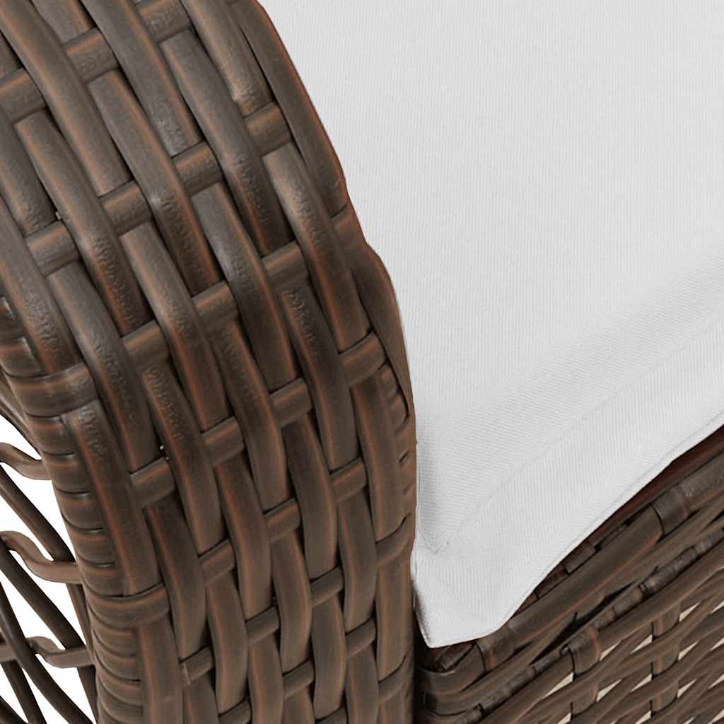 Vanjska stolica za ljuljanje s jastucima polirattan smeđa - smeđa i krem ​​boja, 1 - number 8.