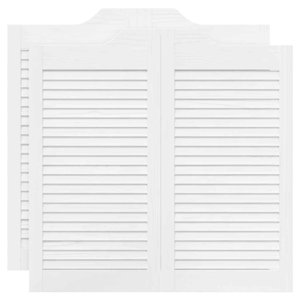 Svingdøre 2-par lameldesign - hvid, 90 x 80 cm, 2 - number 2.