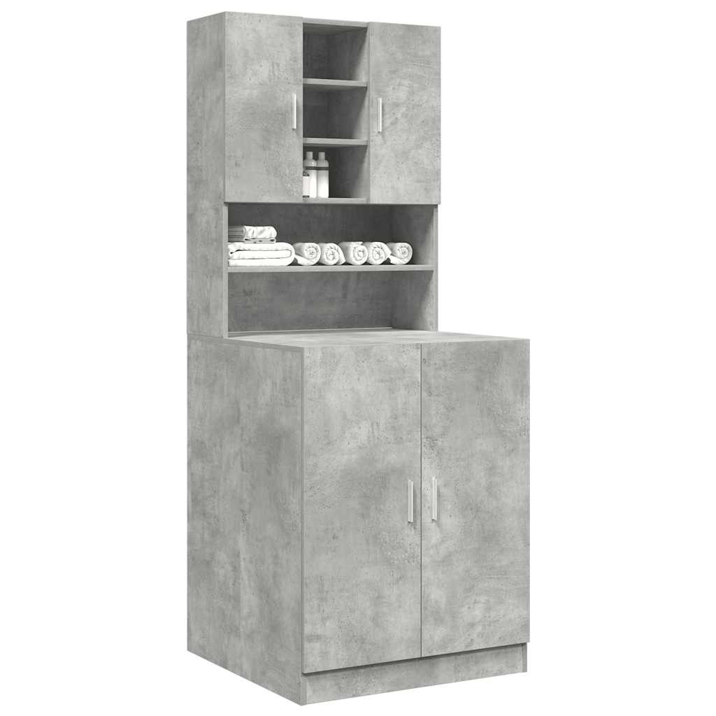 Cabinets for washing machines 2 pcs. engineered wood concrete grey - number 1.