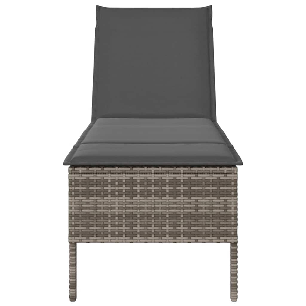 Ligged stolica s jastukom 55x200x44 cm polirattan - siva, 1, tamno siva - number 5.
