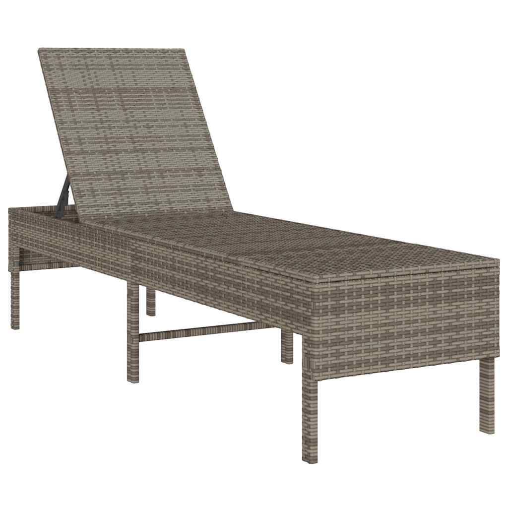 Ligged stolica s jastukom 55x200x44 cm polirattan - siva, 1, tamno siva - number 4.