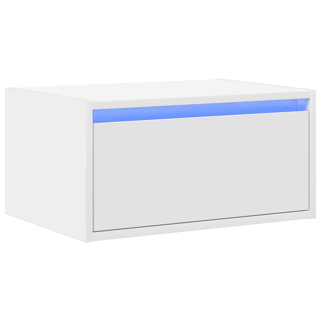 Szafka nocna wisząca z oświetleniem led - biała - number 3.