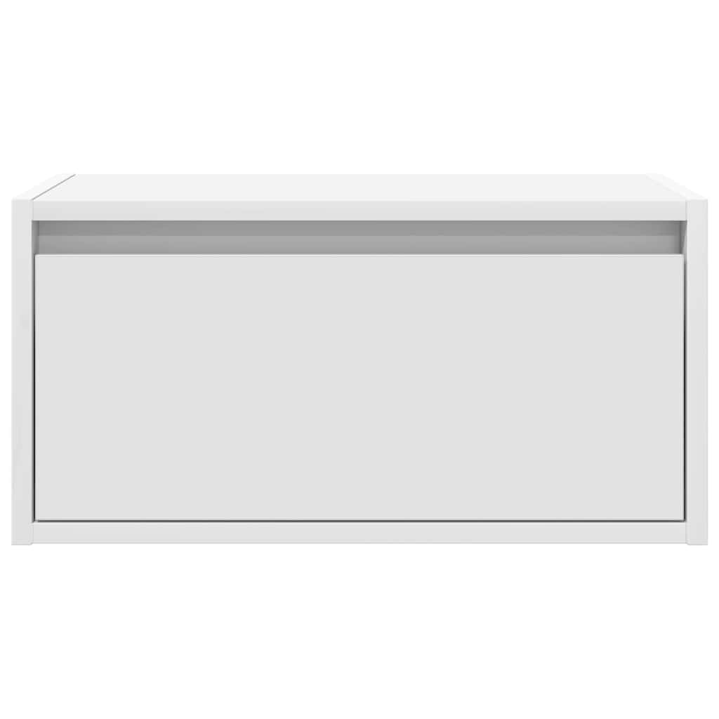 Nástěnné noční stolky 2 ks. s led světly - bílá - number 7.