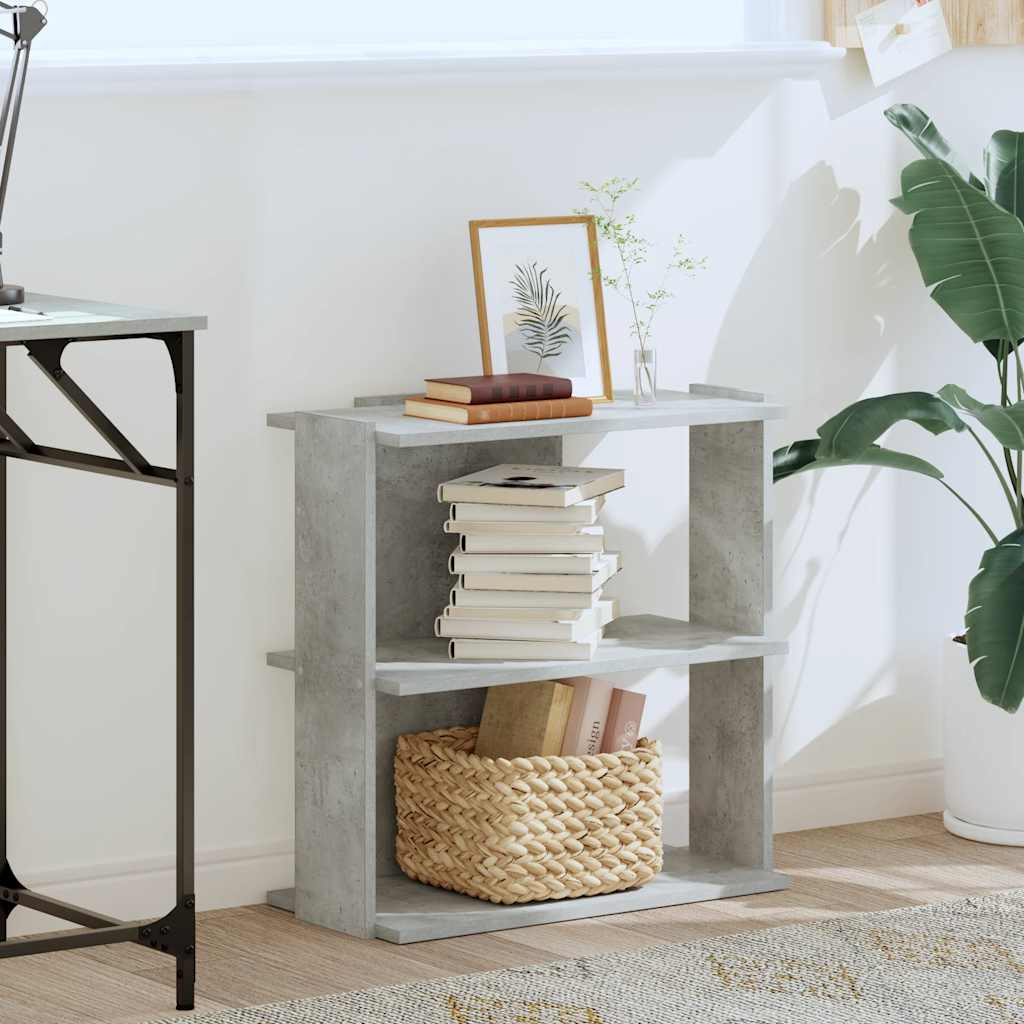 Bokhylle 3 hyller laget av tre - betonggrå, 60 x 30 x 60 cm, 1 - number 3.