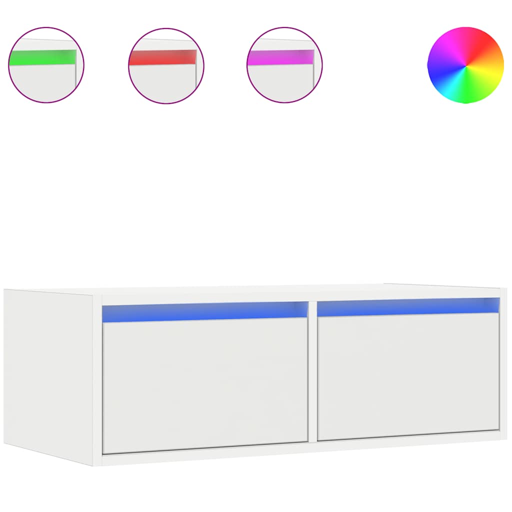 Szafka rtv z oświetleniem led 75x35,5x25 cm - biała, 75 x 35,5 x 25 cm (szer. x gł. x wys.), 35 x 28,5 x 19 cm (szer. x gł. x wys.) - number 2.