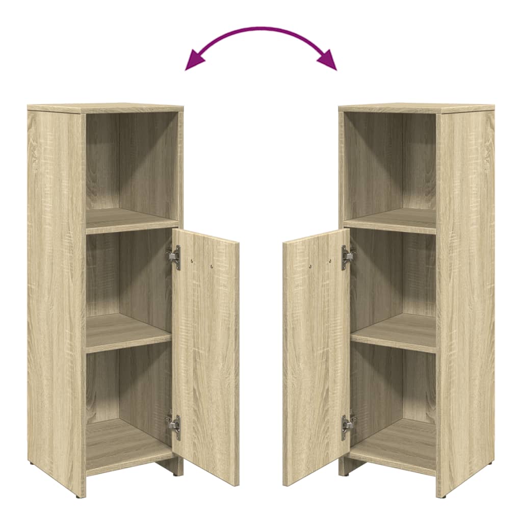 Møbelsæt til badeværelse 4 dele konstrueret træ sonoma-eg - number 11.