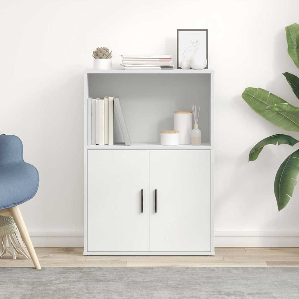 Bokhylle 60x24x85 cm konstruert tre - hvit, 1,85 cm - number 3.