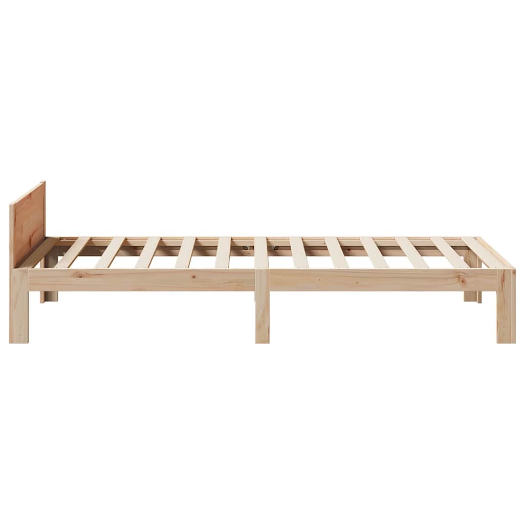 Bed frame without mattress solid pine - natural colored, 90 x 200 cm - number 6.