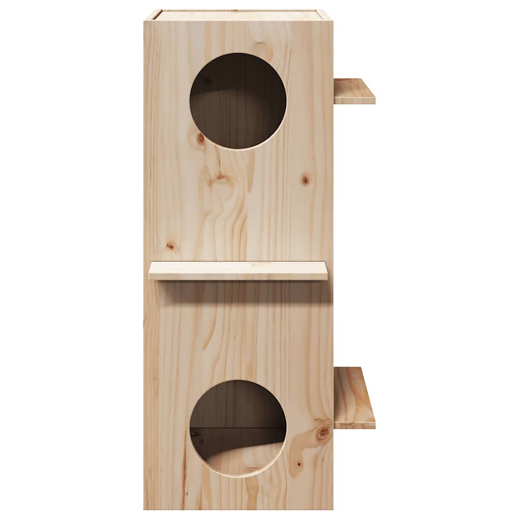 Maison pour chat 43x43x90 cm bois de pin massif - bordeaux - number 4.