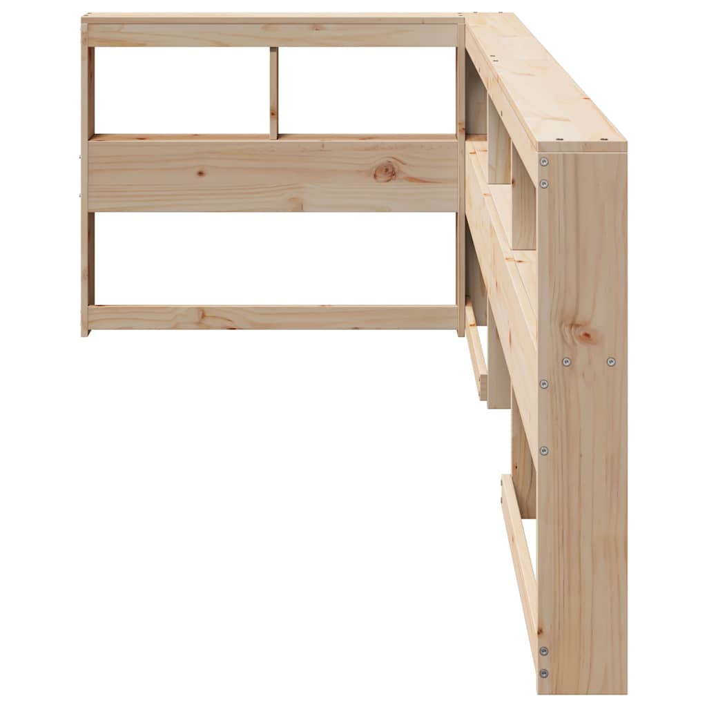 Bogreol hovedgærde l-formet 80 cm massivt fyrretræ - naturfarvet, 98.5 x 218.5 x 80 cm, 1 - number 4.