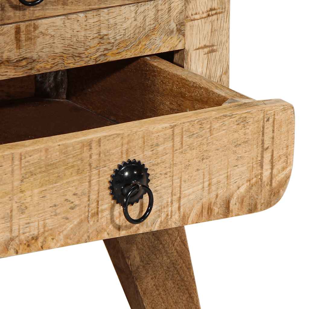 Sengebord 2 stk. 37x32x50 cm solid grovt mangotre - number 7.