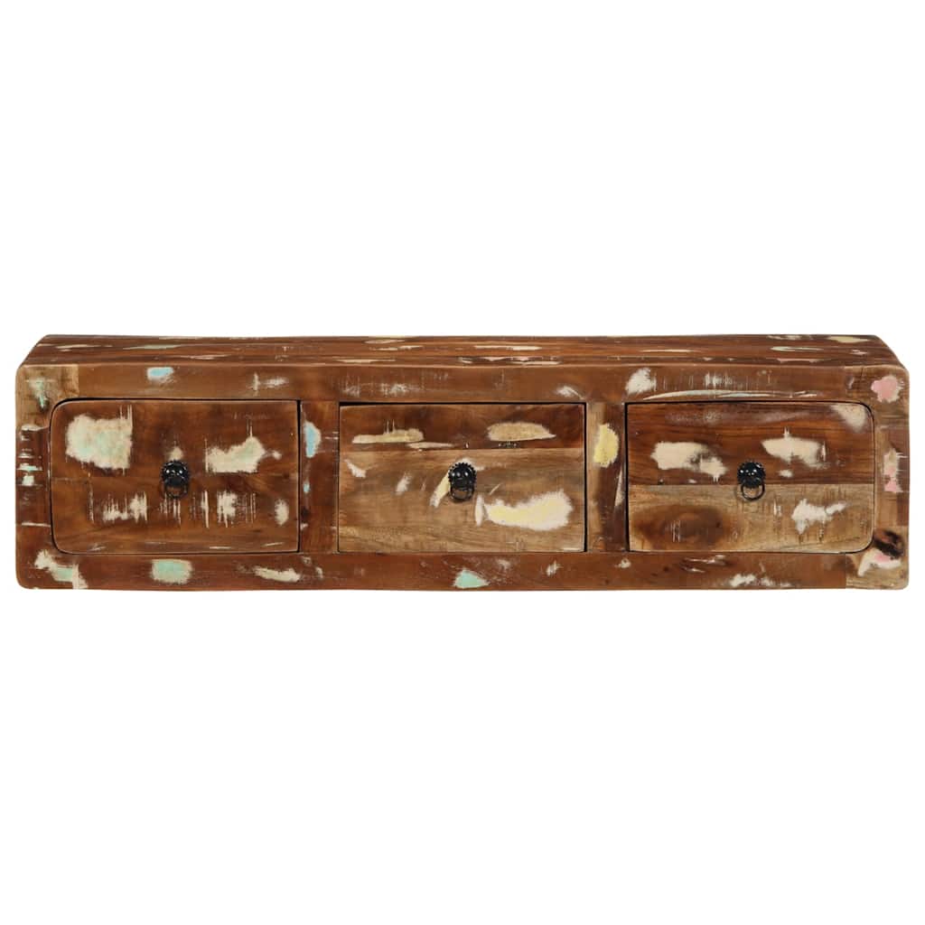 Væghængt tv-skab 100x32x25 cm massivt genbrugstræ - number 2.