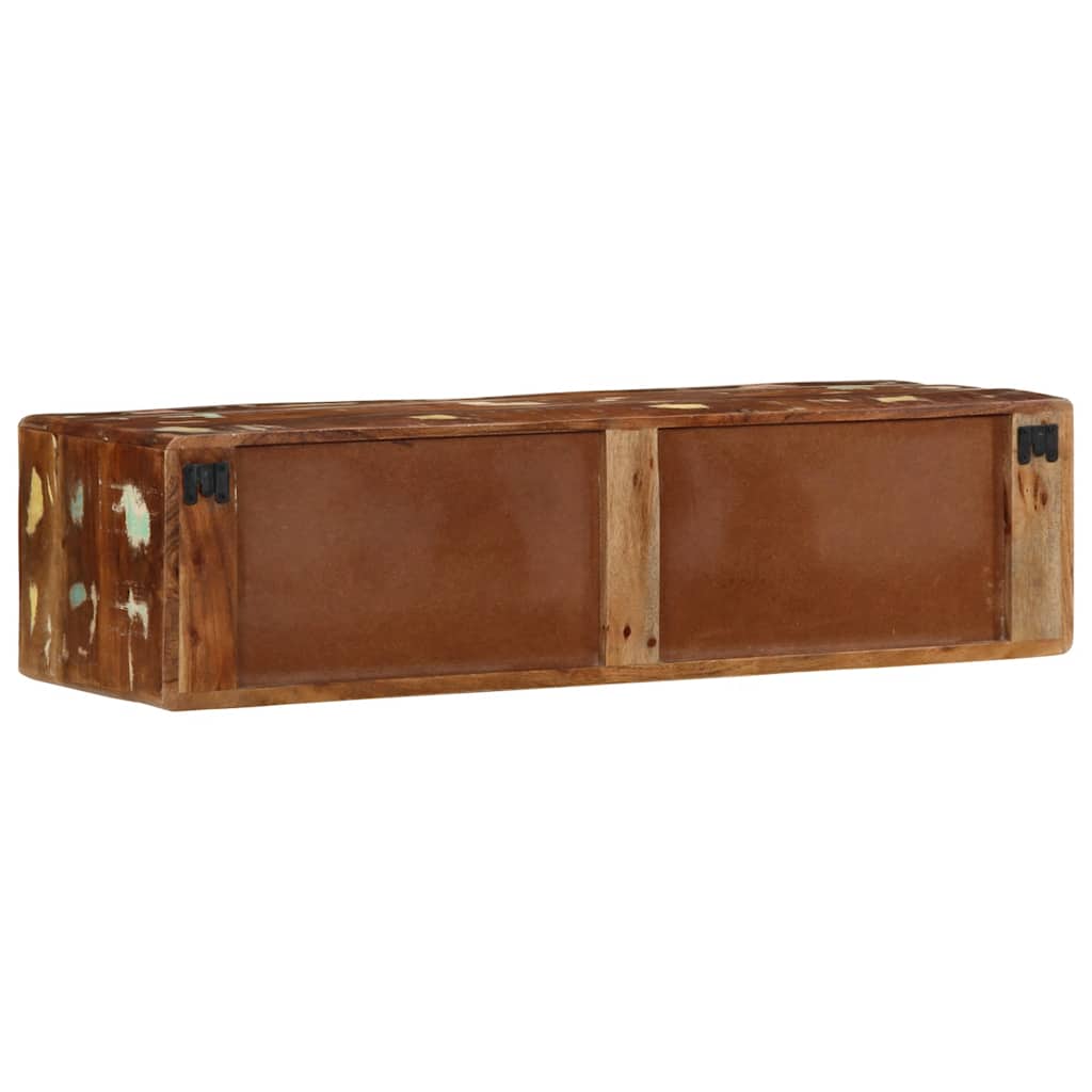 Væghængt tv-skab 100x32x25 cm massivt genbrugstræ - number 4.