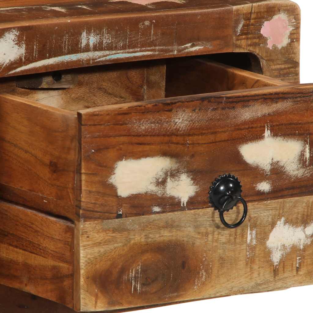 Væghængt tv-skab 100x32x25 cm massivt genbrugstræ - number 6.