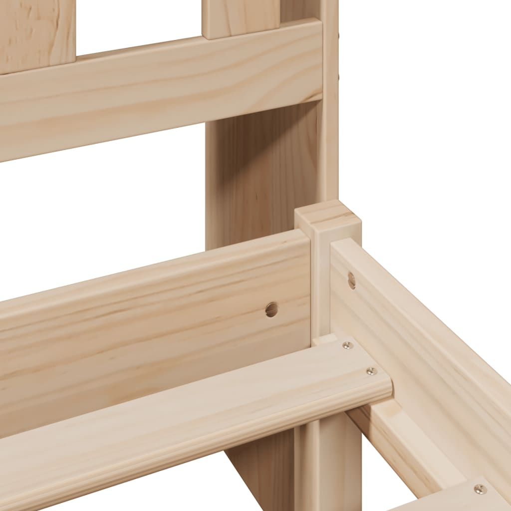 Seng med reol uden madras massivt fyrretræ - naturfarvet, 90 x 200 cm - number 9.