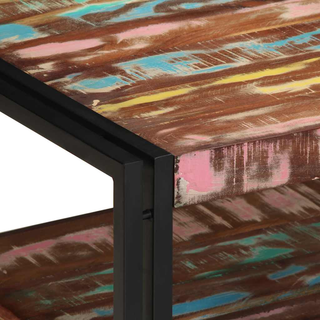 Tabela kawy 70x50x38 cm stałe recyklingowe drewno wielopolowe - 70 x 50 x 38 cm (l x w x h) - number 6.