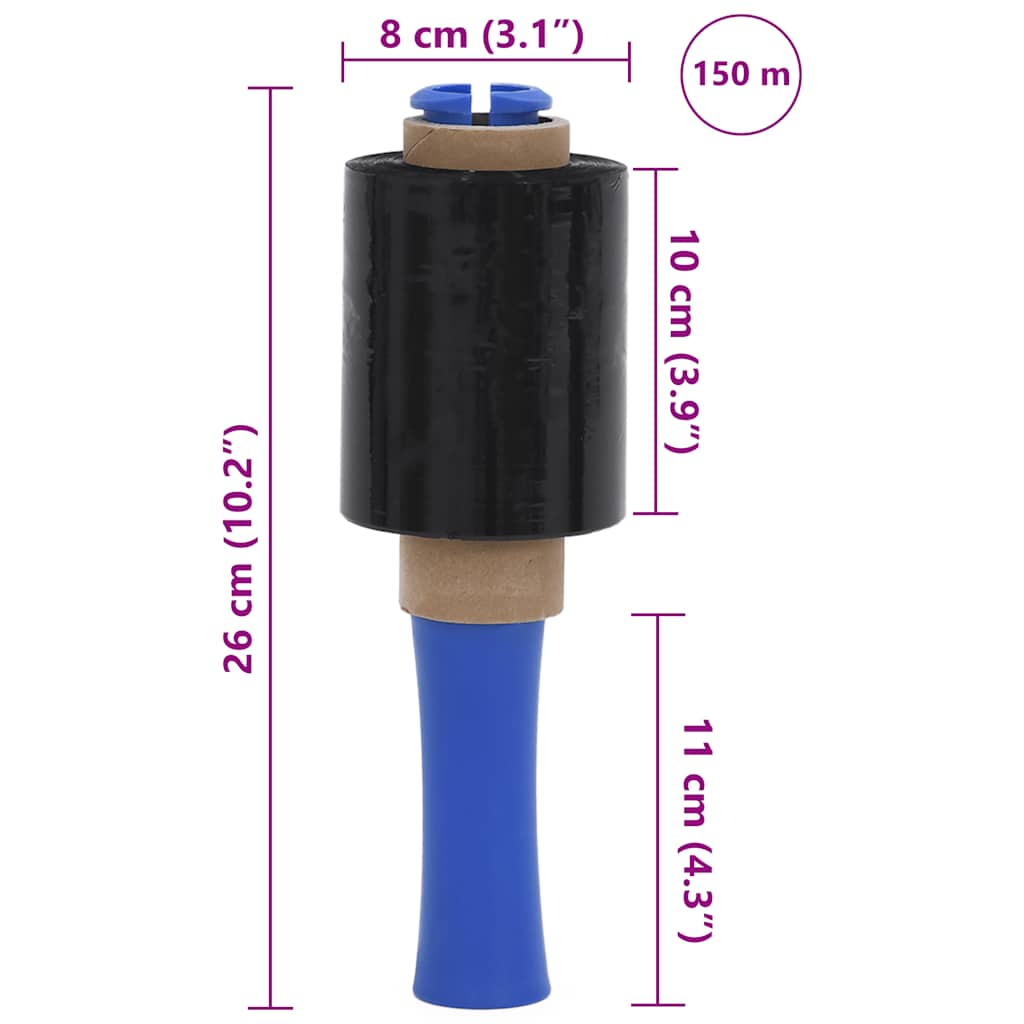 Film estirable 10 uds 23 µm 10 cm x - negro, 150 m - number 9.
