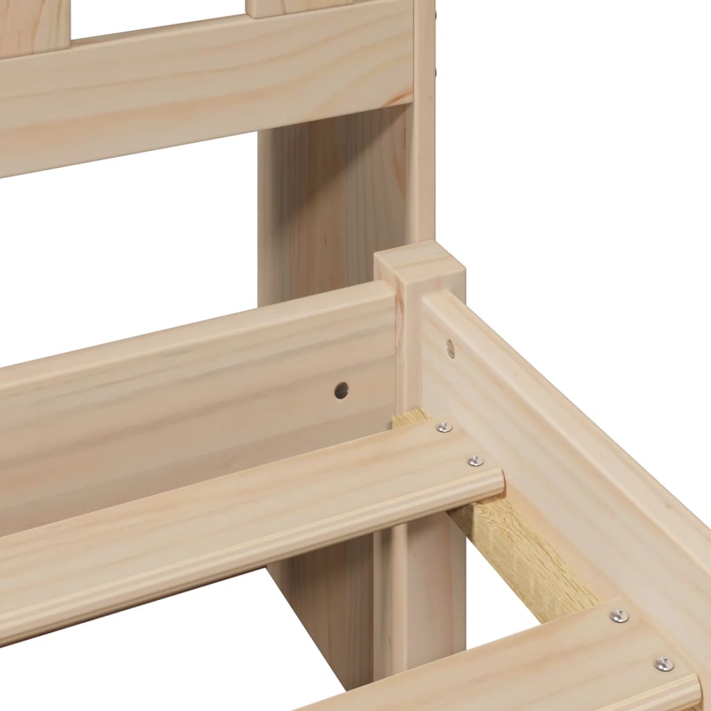 Łóżko z półką bez materaca stała sosna - naturalny kolor, 90 x 200 cm - number 9.